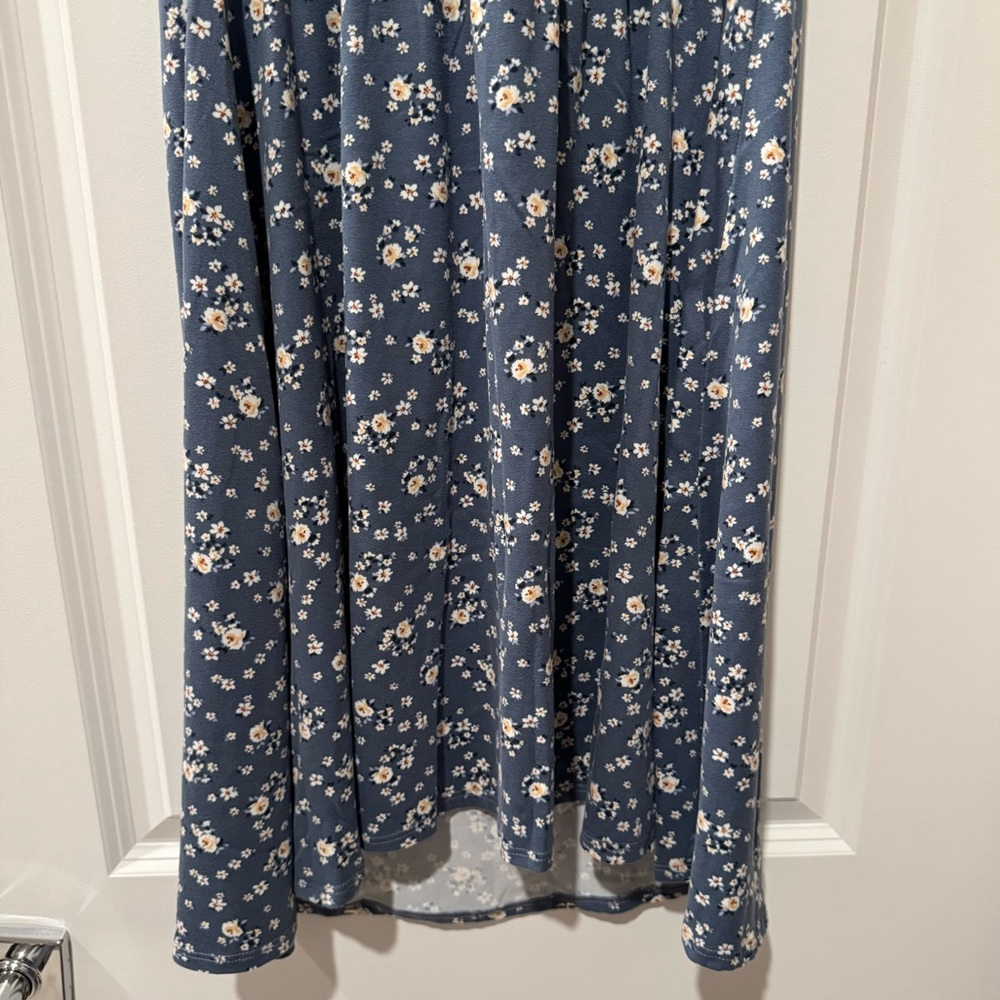 NINE BRITTON Lizzy Maternity Brushed Knit Dress XS Blue Floral - Picture 13 of 14